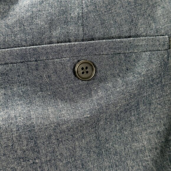Banana Republic Pants Mens 34 Tailored Slim Fit Blue Cotton Flat Front Pockets - Picture 7 of 9